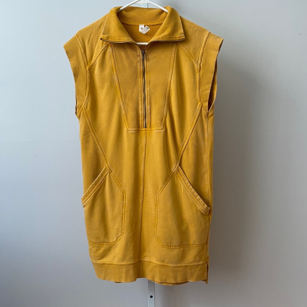 Anthro Daily‎ Practice M Sweatshirt Vest Quarter Zip Ribbed Trim Athleisure